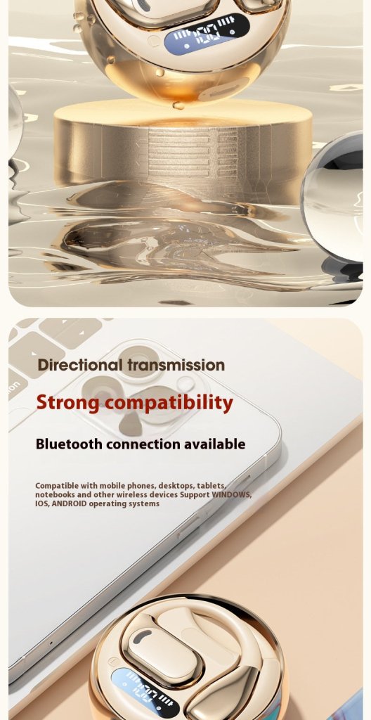 New M76 Wireless Bluetooth Headset Noise Reduction Ear-Mounted Running Sports OWS Headset Universal