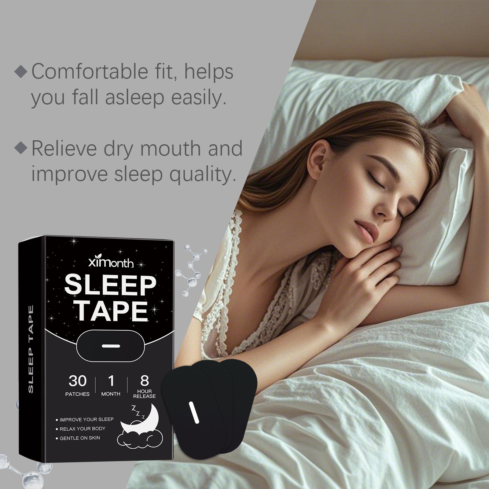 XIMONTH Sleep Tape – Gentle Anti-Snoring Solution for Deeper Sleep