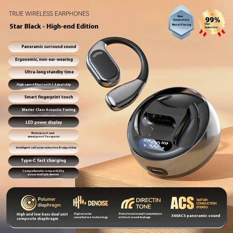 New M76 Wireless Bluetooth Headset Noise Reduction Ear-Mounted Running Sports OWS Headset Universal