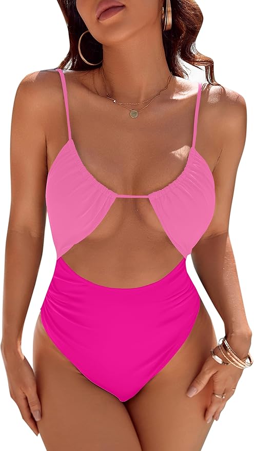 Blooming Jelly Womens One Piece Swimsuit Tummy Control Bathing Suit Sexy Flattering Cheeky High Cut Out Cute Ladies Swimwear（Free shipping🔥 Cash on Delivery (COD) supported💵）