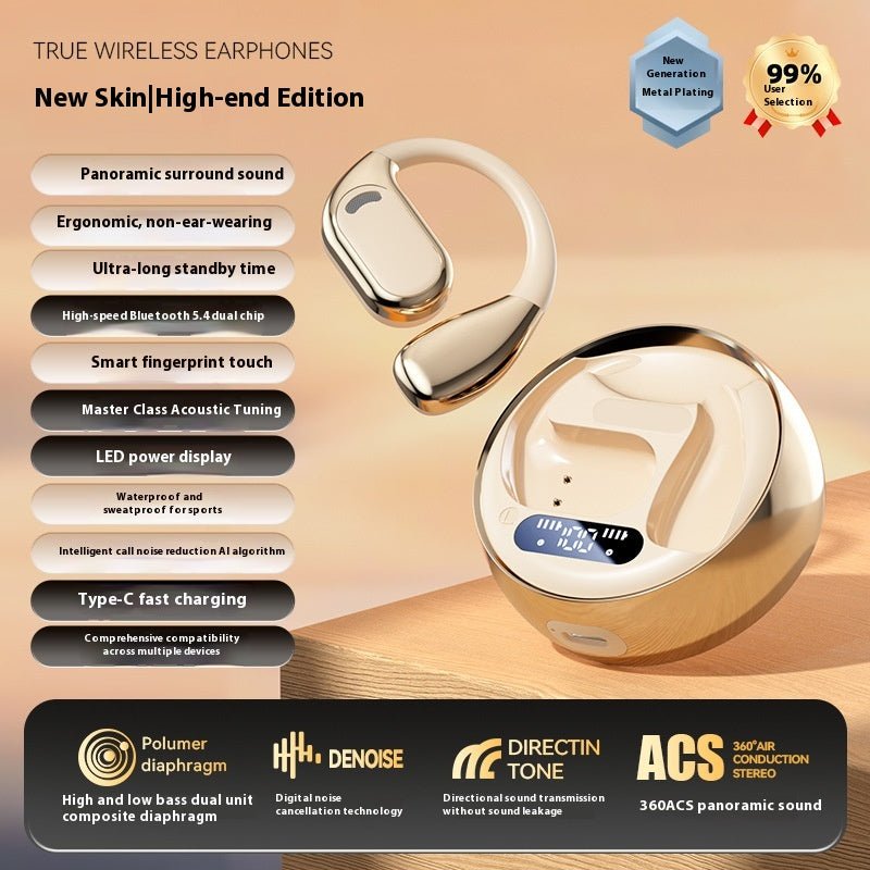 New M76 Wireless Bluetooth Headset Noise Reduction Ear-Mounted Running Sports OWS Headset Universal