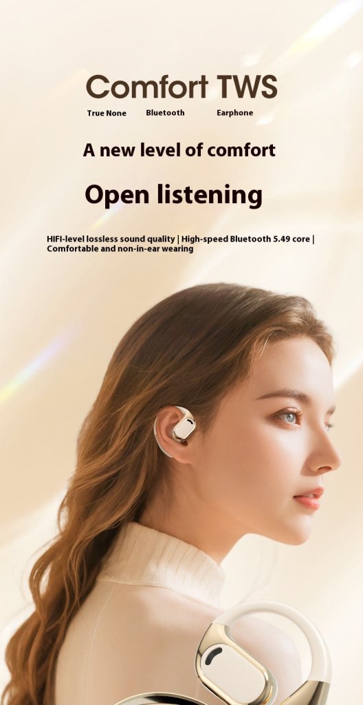 New M76 Wireless Bluetooth Headset Noise Reduction Ear-Mounted Running Sports OWS Headset Universal